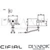 Cifial 31011TB U Techno X300 Mono Bidet Mixer Dimensions